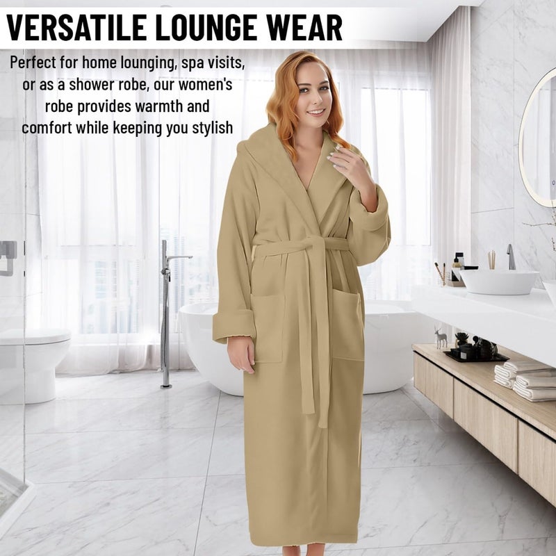 KAHAF COLLECTION Cotton Terry Robes for Women and Men, Terry Shawl Collar Bathrobe, ONE SIZE - UNISEX Men & Women Spa Robe - Image 2